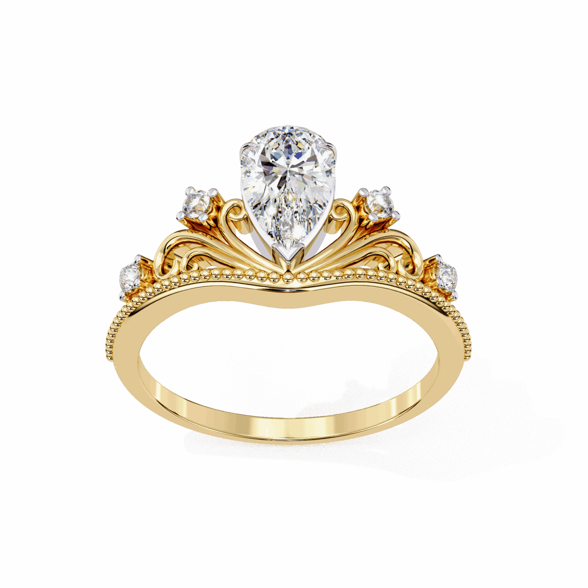1 Carat Pear Signature Wear Ring in Moissanite | House of Estara
