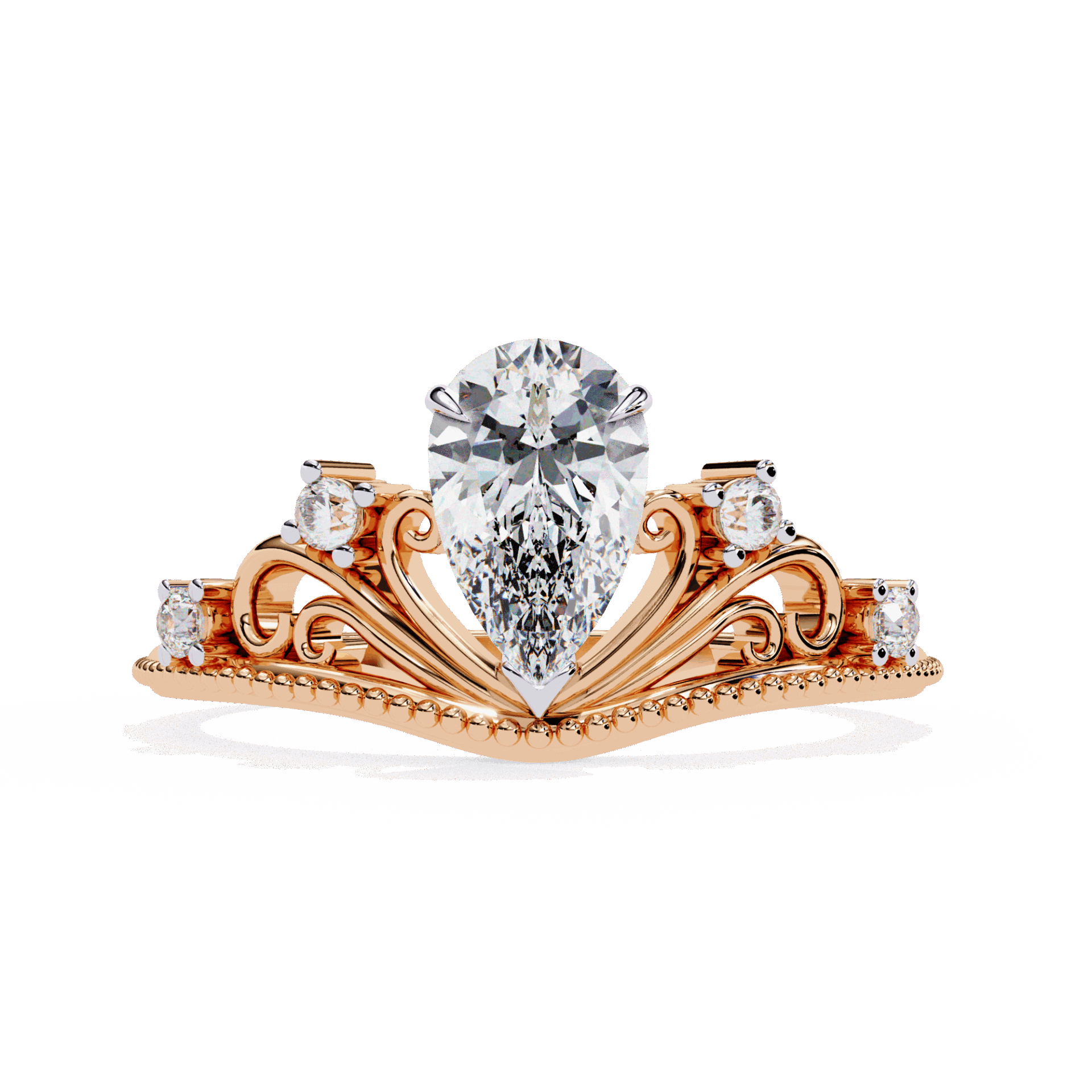 1 Carat Pear Signature Wear Ring in Moissanite | House of Estara