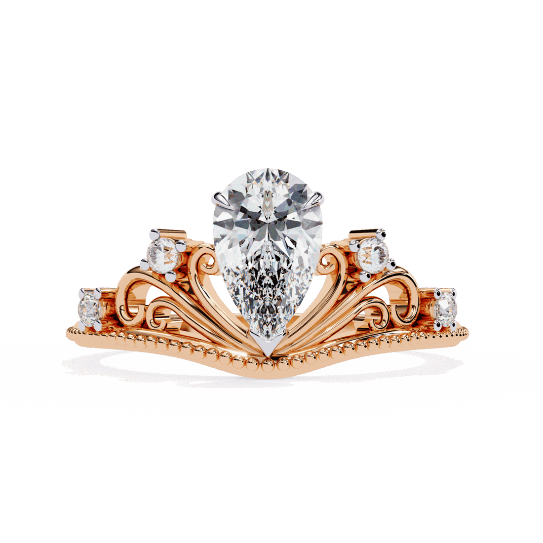 1 Carat Pear Signature Wear Ring in Moissanite | House of Estara