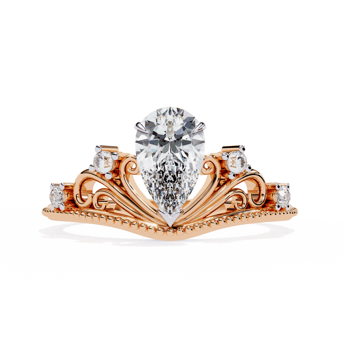 1 Carat Pear Signature Wear Ring in Moissanite | House of Estara