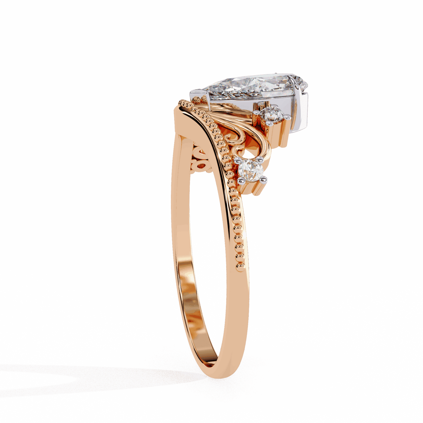 1 Carat Pear Signature Wear Ring in Moissanite | House of Estara