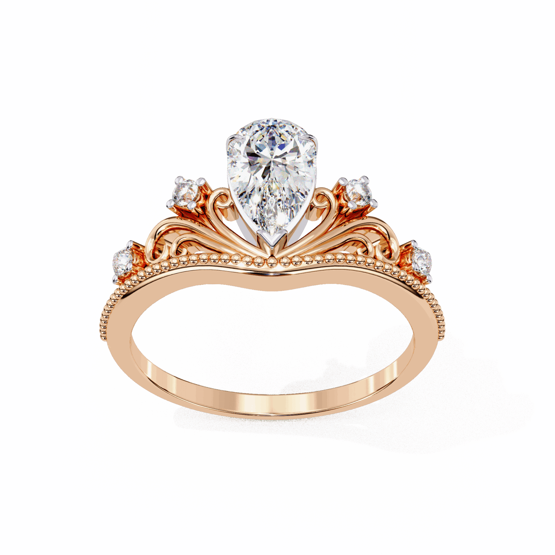 1 Carat Pear Signature Wear Ring in Moissanite | House of Estara