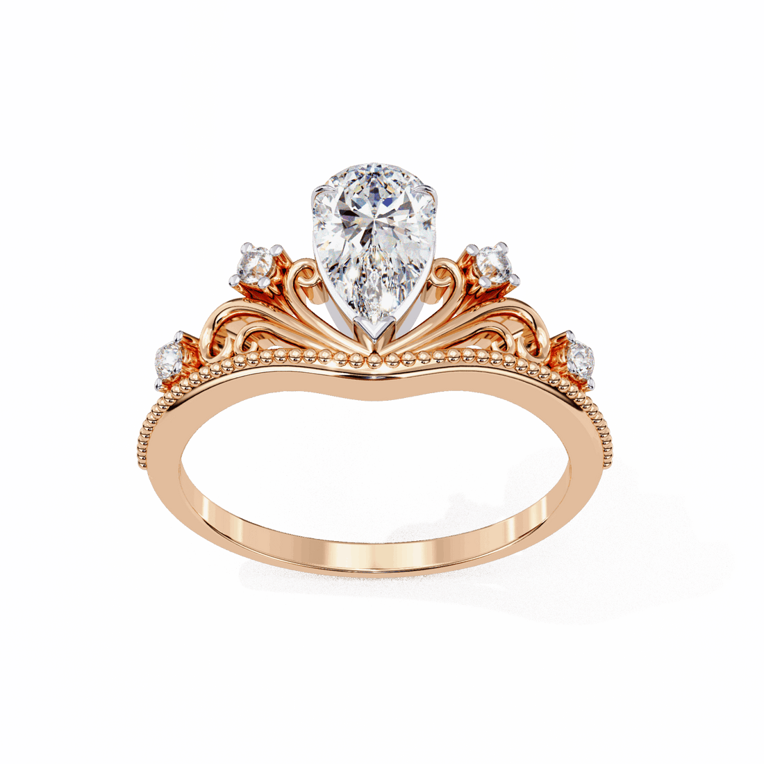 1 Carat Pear Signature Wear Ring in Moissanite | House of Estara