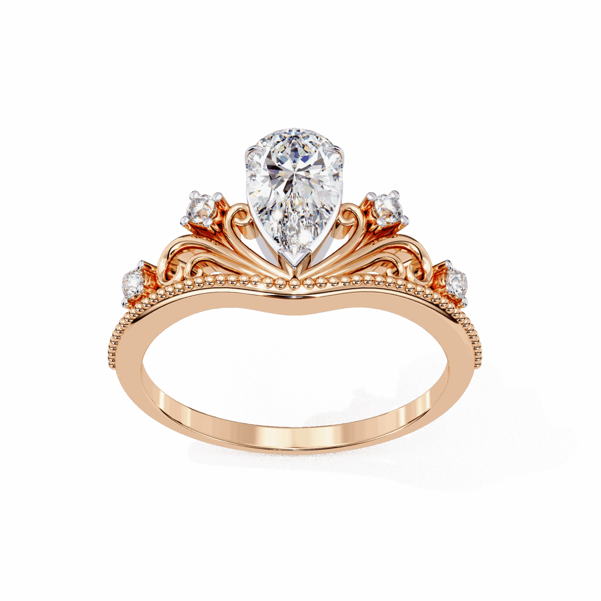 1 Carat Pear Signature Wear Ring in Moissanite | House of Estara