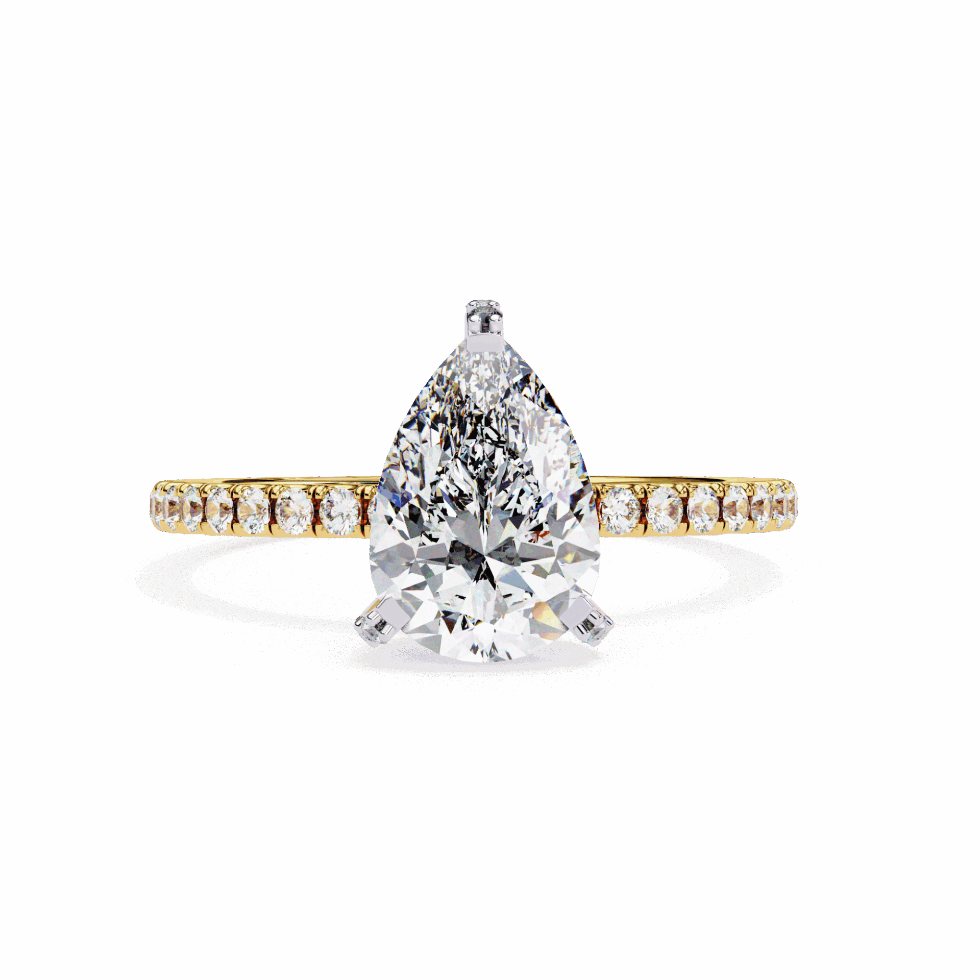 1.5 Carat Pear Hidden Halo Solitaire Ring in Moissanite | House of Estara