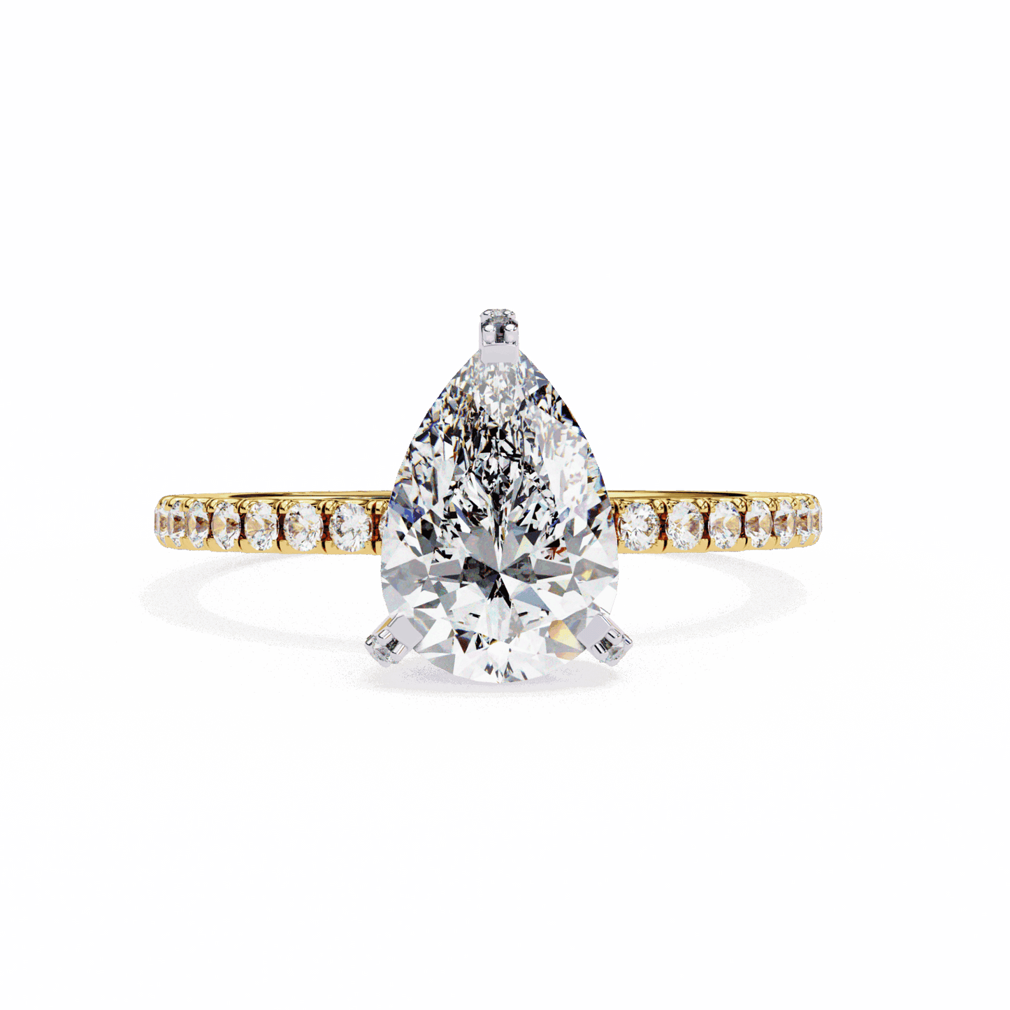 1.5 Carat Pear Hidden Halo Solitaire Ring in Moissanite | House of Estara