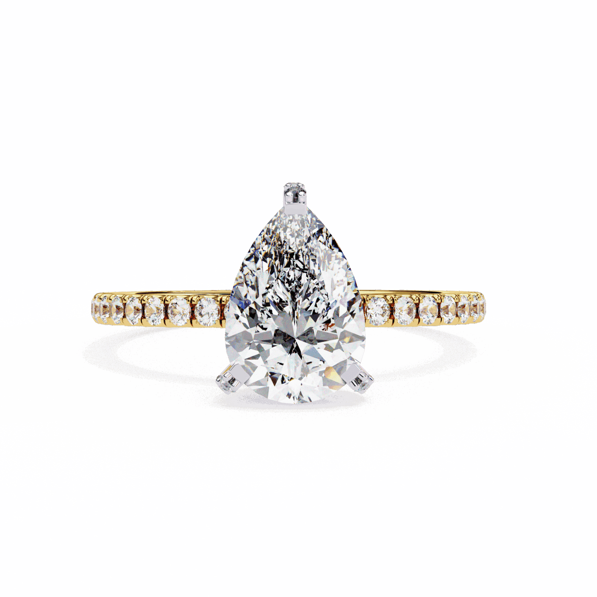 1.5 Carat Pear Hidden Halo Solitaire Ring in Moissanite | House of Estara