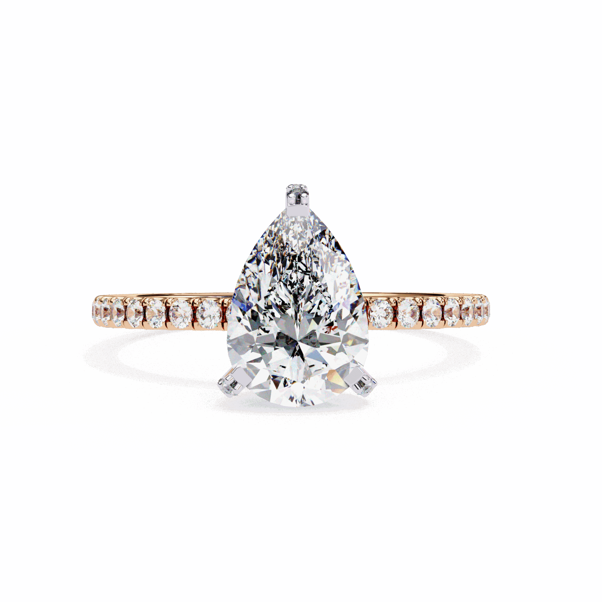 1.5 Carat Pear Hidden Halo Solitaire Ring in Moissanite | House of Estara
