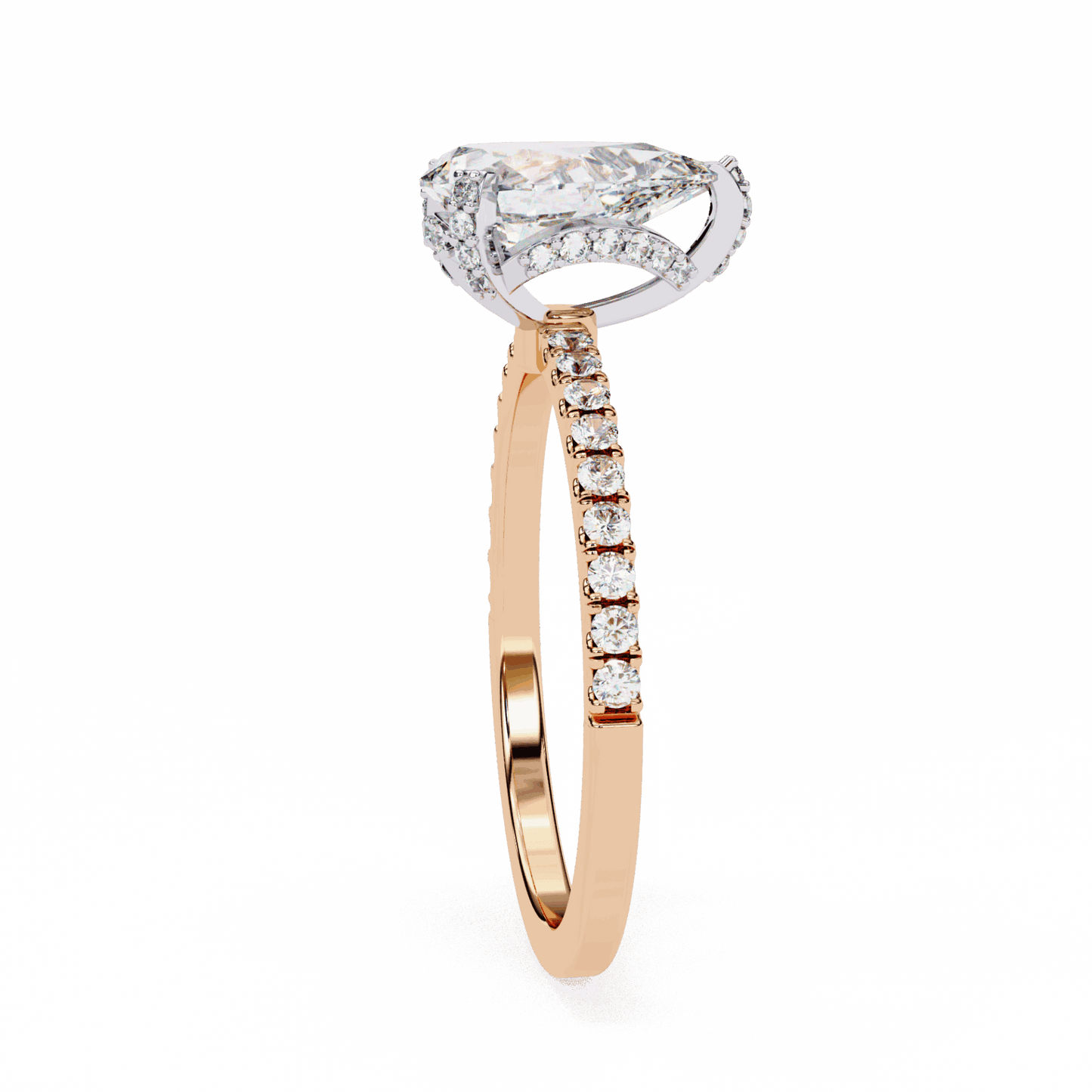 1.5 Carat Pear Hidden Halo Solitaire Ring in Moissanite | House of Estara