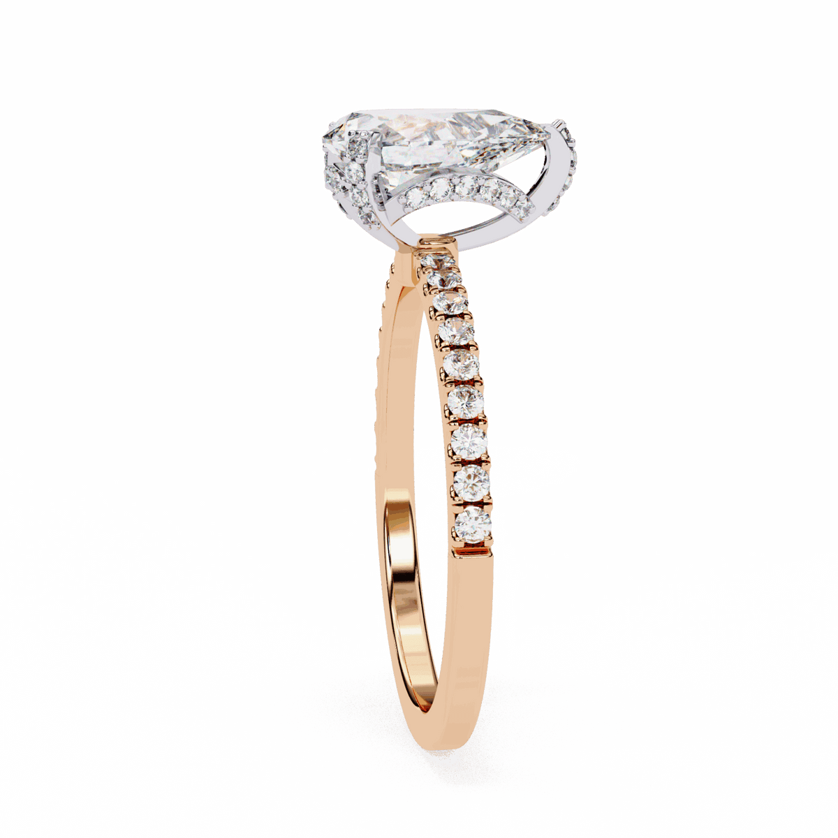 1.5 Carat Pear Hidden Halo Solitaire Ring in Moissanite | House of Estara