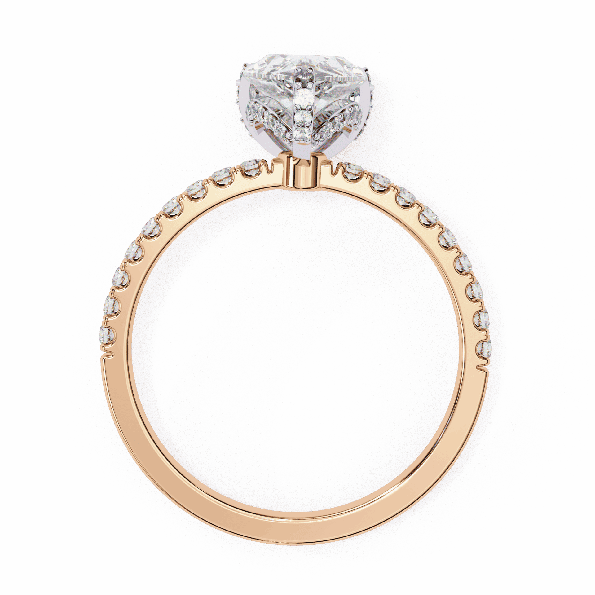 1.5 Carat Pear Hidden Halo Solitaire Ring in Moissanite | House of Estara