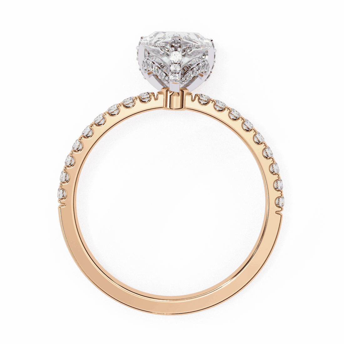 1.5 Carat Pear Hidden Halo Solitaire Ring in Moissanite | House of Estara