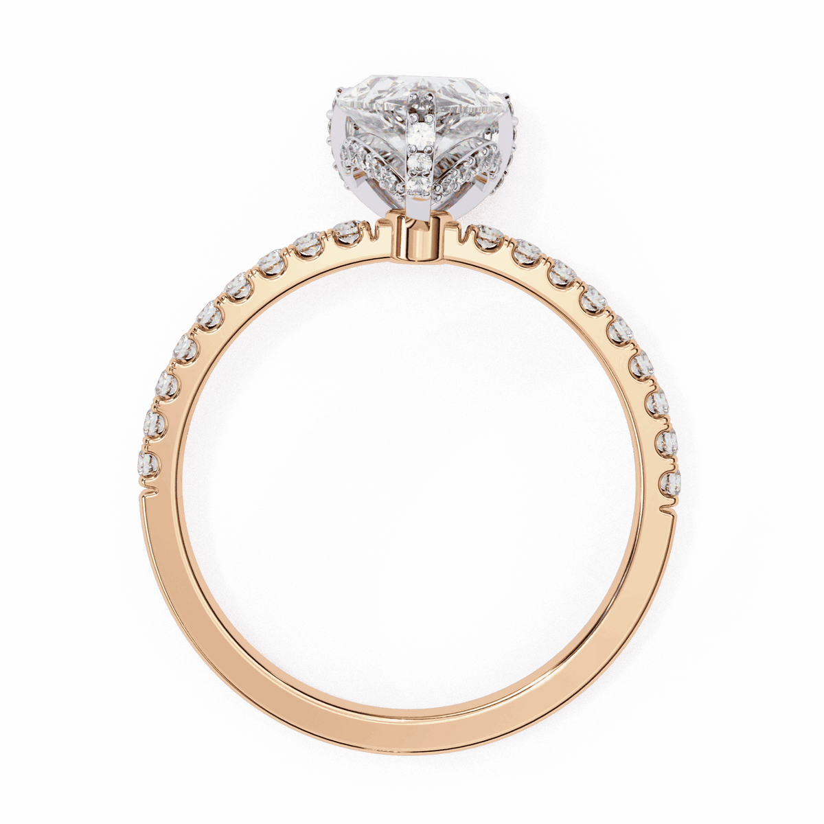 1.5 Carat Pear Hidden Halo Solitaire Ring in Moissanite | House of Estara