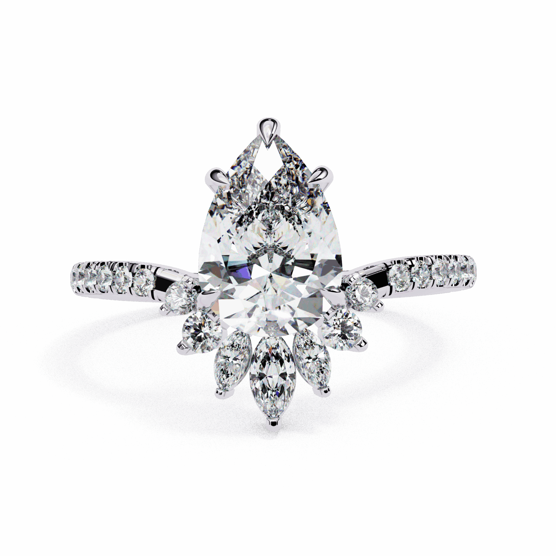 2 Carat Pear Modern Essential Ring in Moissanite | House of Estara