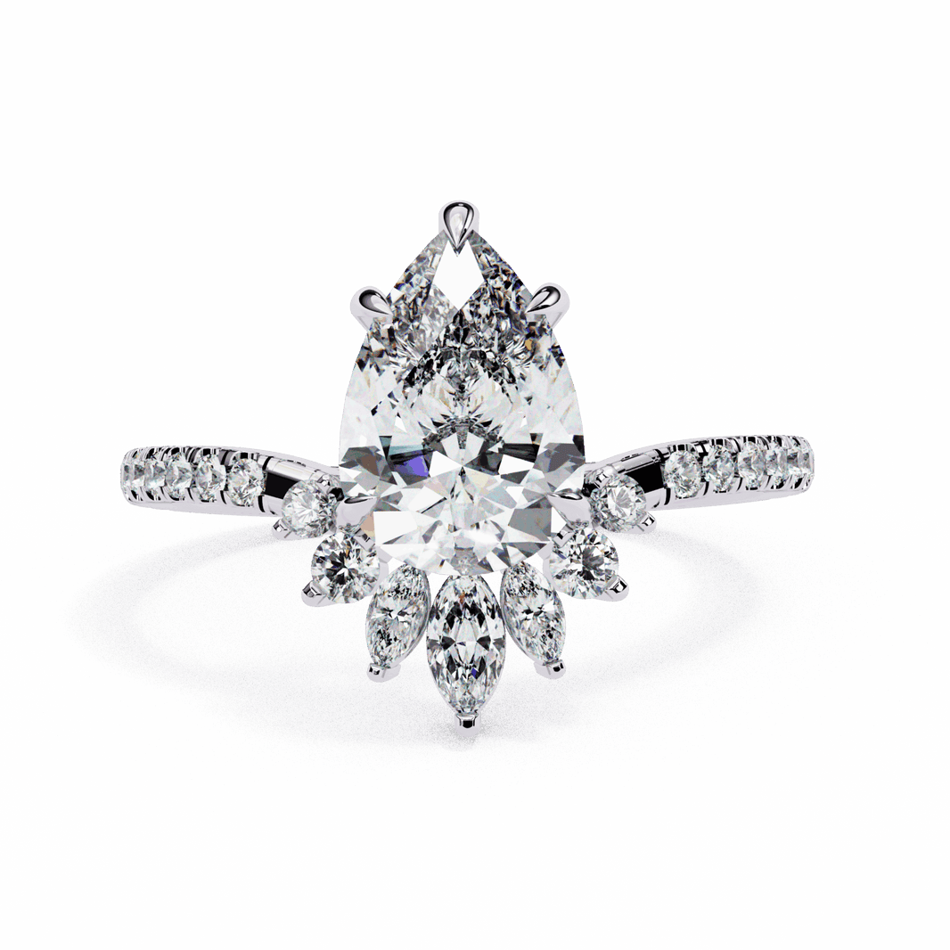 2 Carat Pear Modern Essential Ring in Moissanite | House of Estara