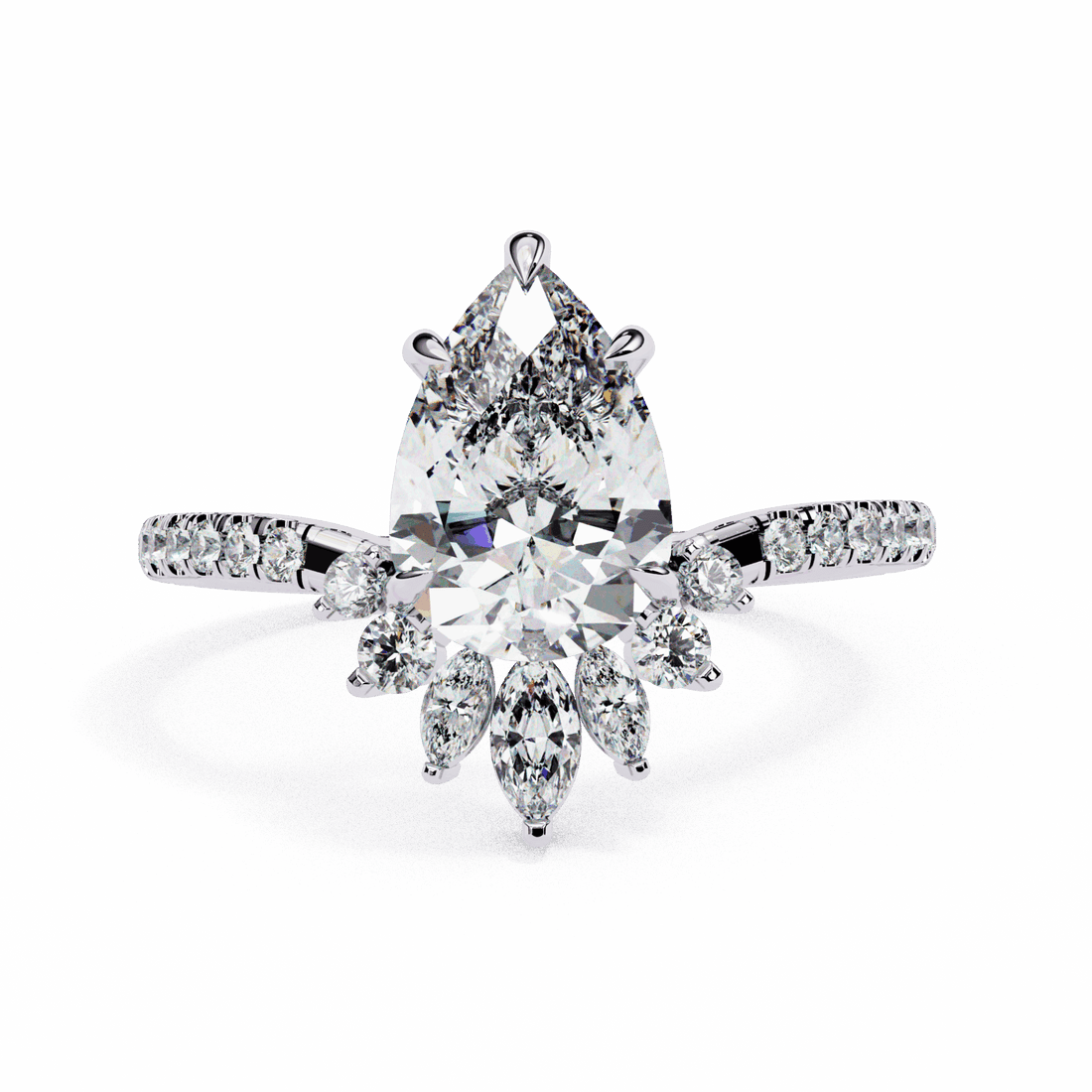 2 Carat Pear Modern Essential Ring in Moissanite | House of Estara