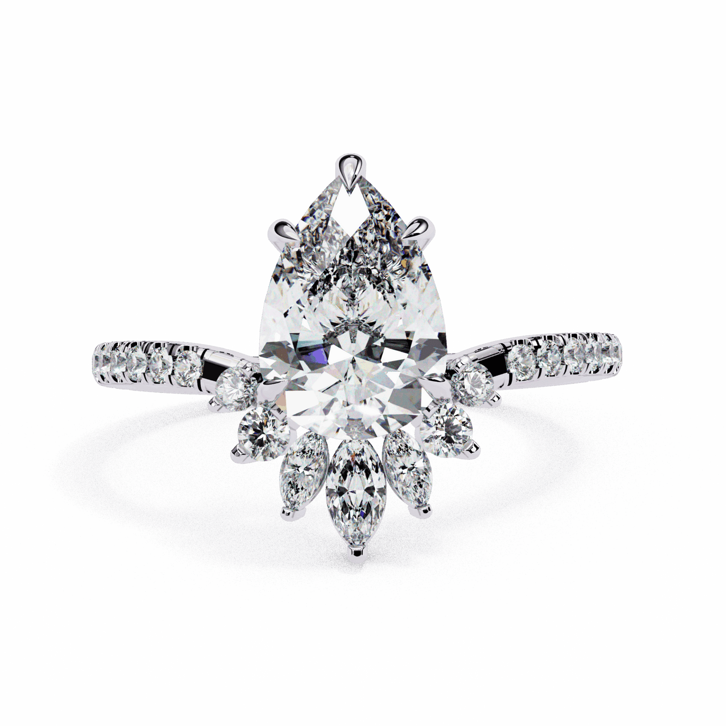 2 Carat Pear Modern Essential Ring in Moissanite | House of Estara