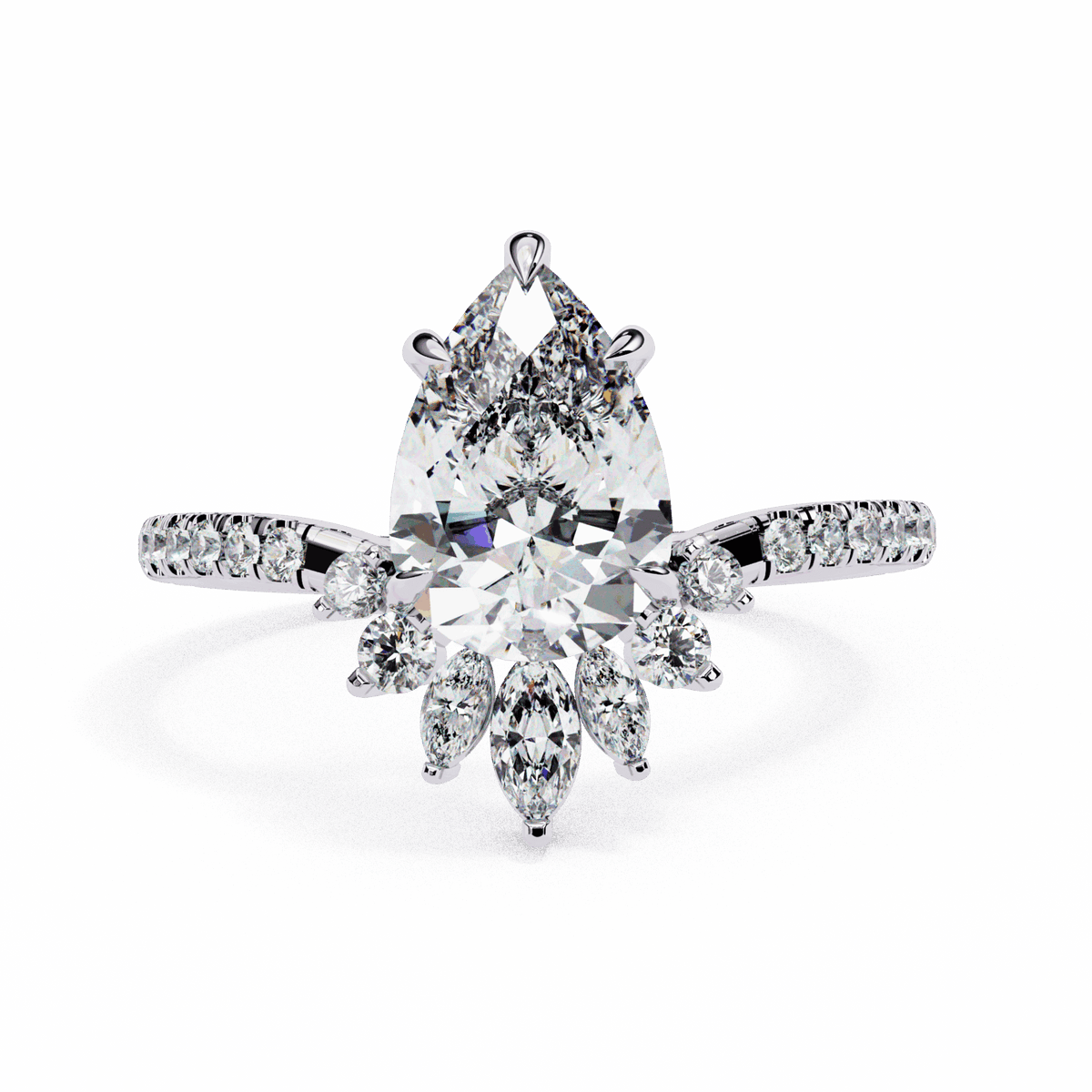 2 Carat Pear Modern Essential Ring in Moissanite | House of Estara