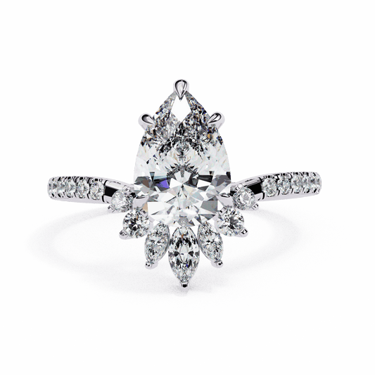2 Carat Pear Modern Essential Ring in Moissanite | House of Estara