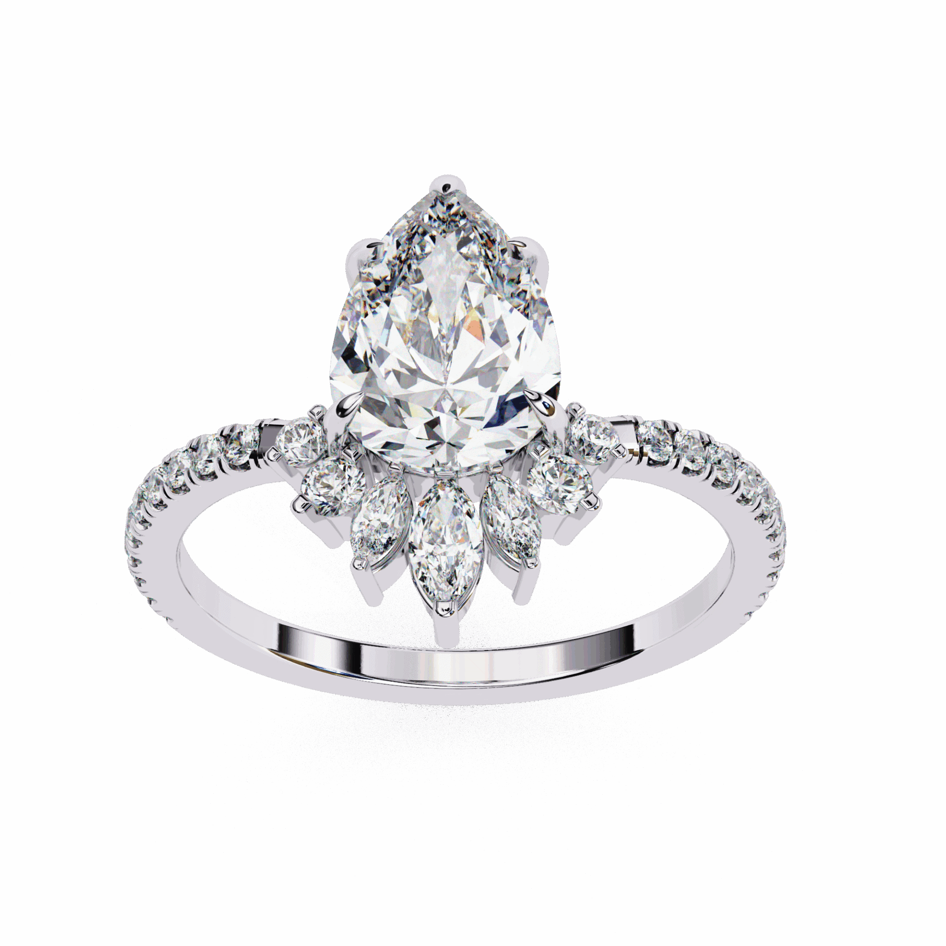 2 Carat Pear Modern Essential Ring in Moissanite | House of Estara