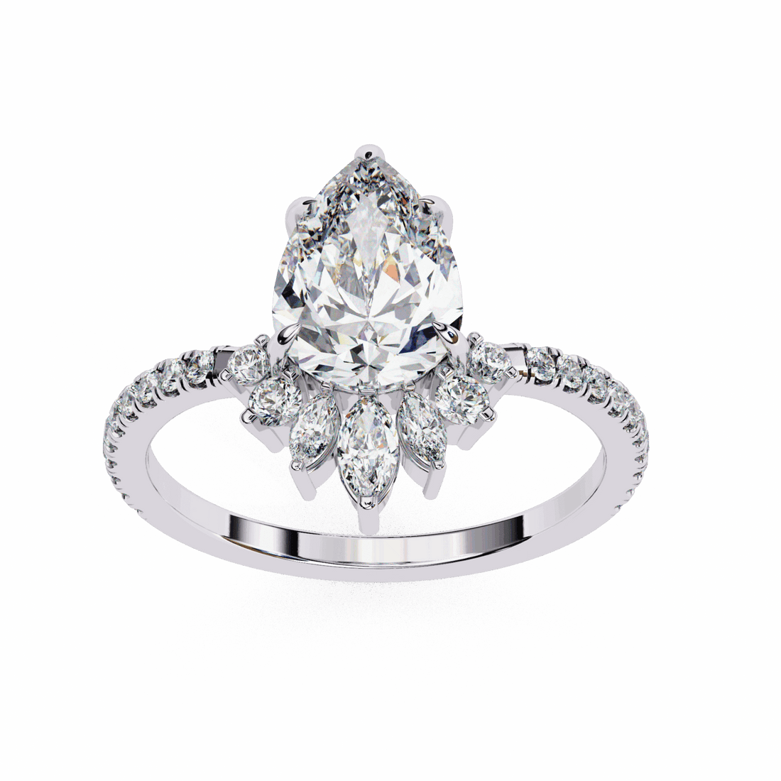 2 Carat Pear Modern Essential Ring in Moissanite | House of Estara