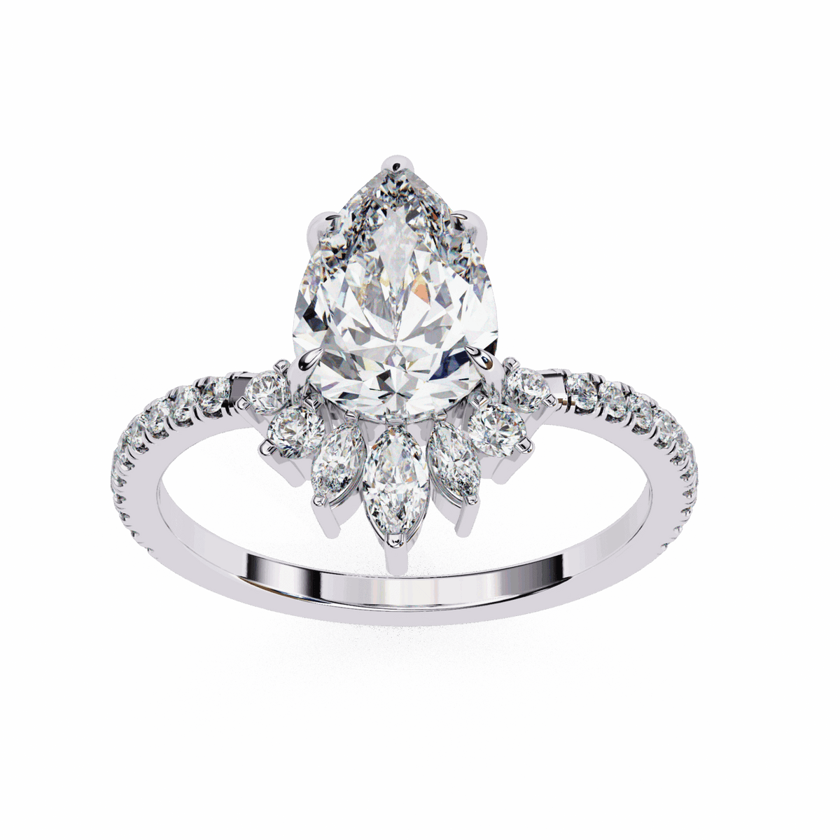 2 Carat Pear Modern Essential Ring in Moissanite | House of Estara