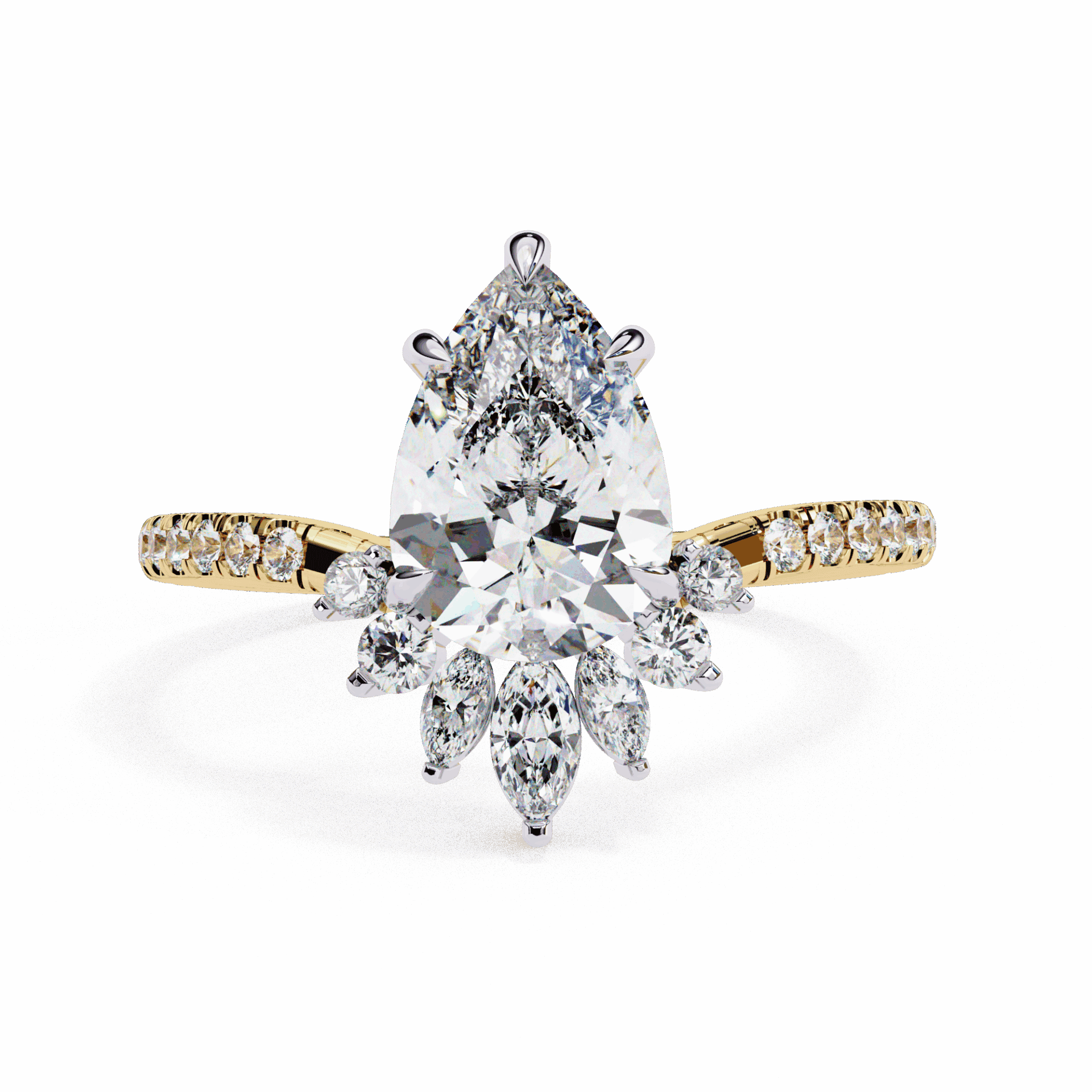 2 Carat Pear Modern Essential Ring in Moissanite | House of Estara