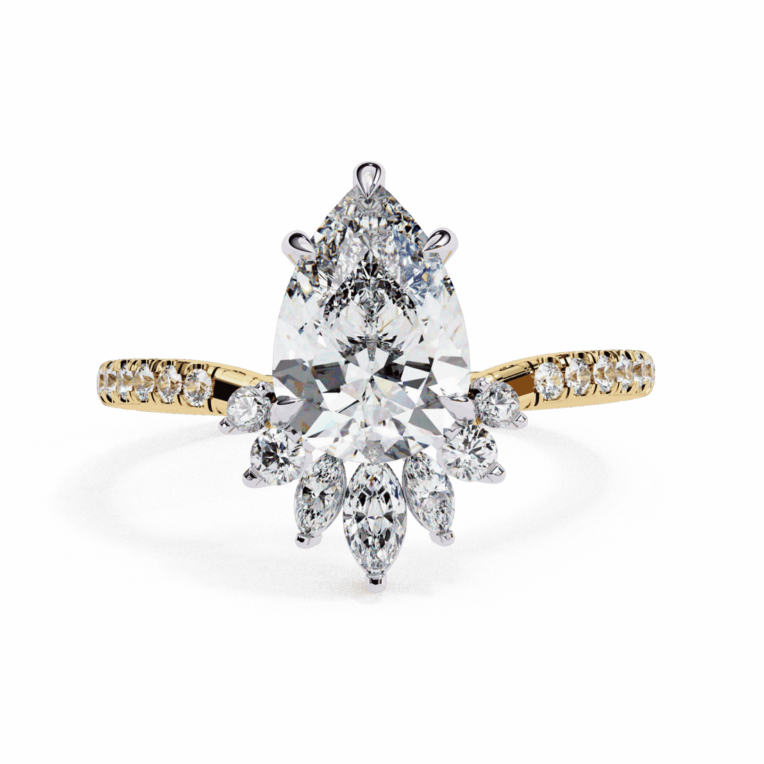 2 Carat Pear Modern Essential Ring in Moissanite | House of Estara