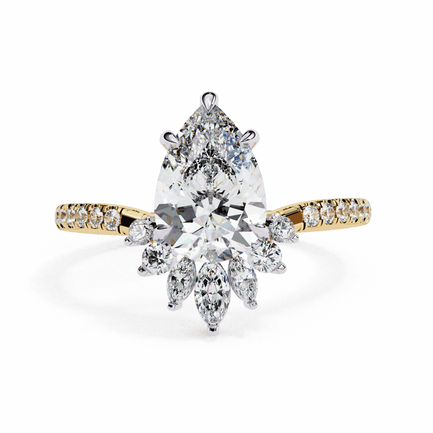 2 Carat Pear Modern Essential Ring in Moissanite | House of Estara