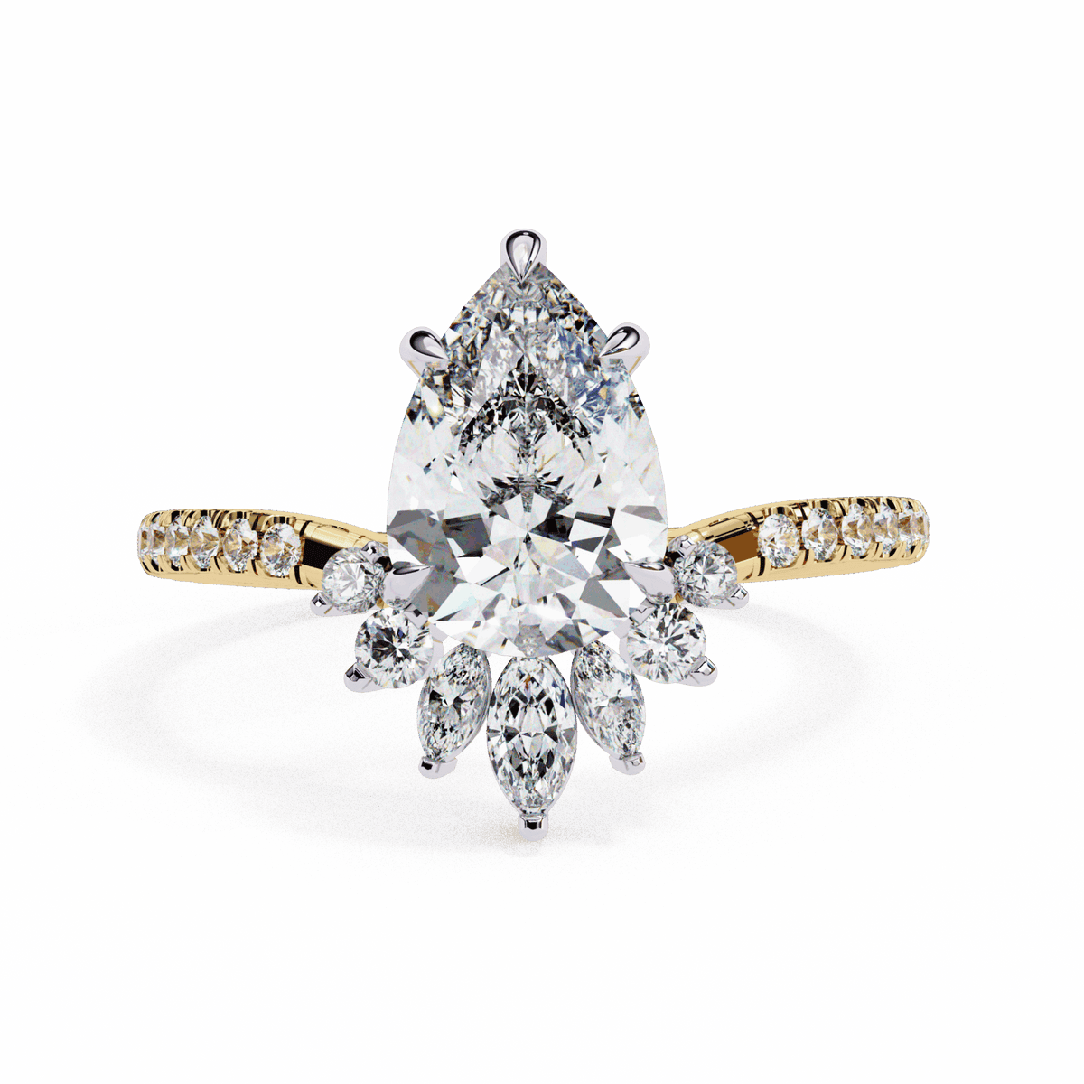 2 Carat Pear Modern Essential Ring in Moissanite | House of Estara