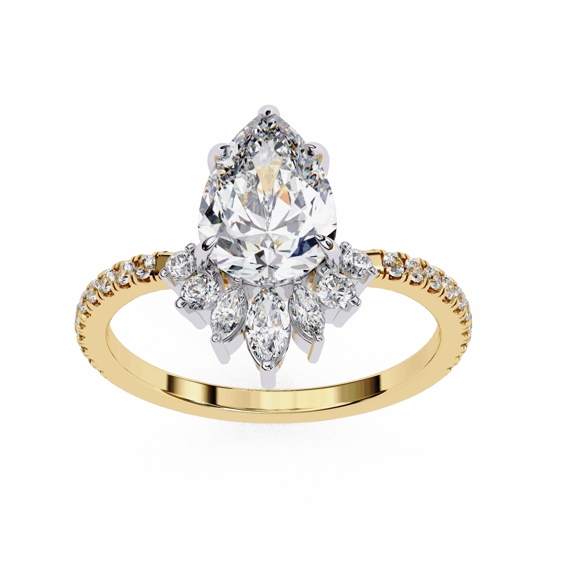 2 Carat Pear Modern Essential Ring in Moissanite | House of Estara