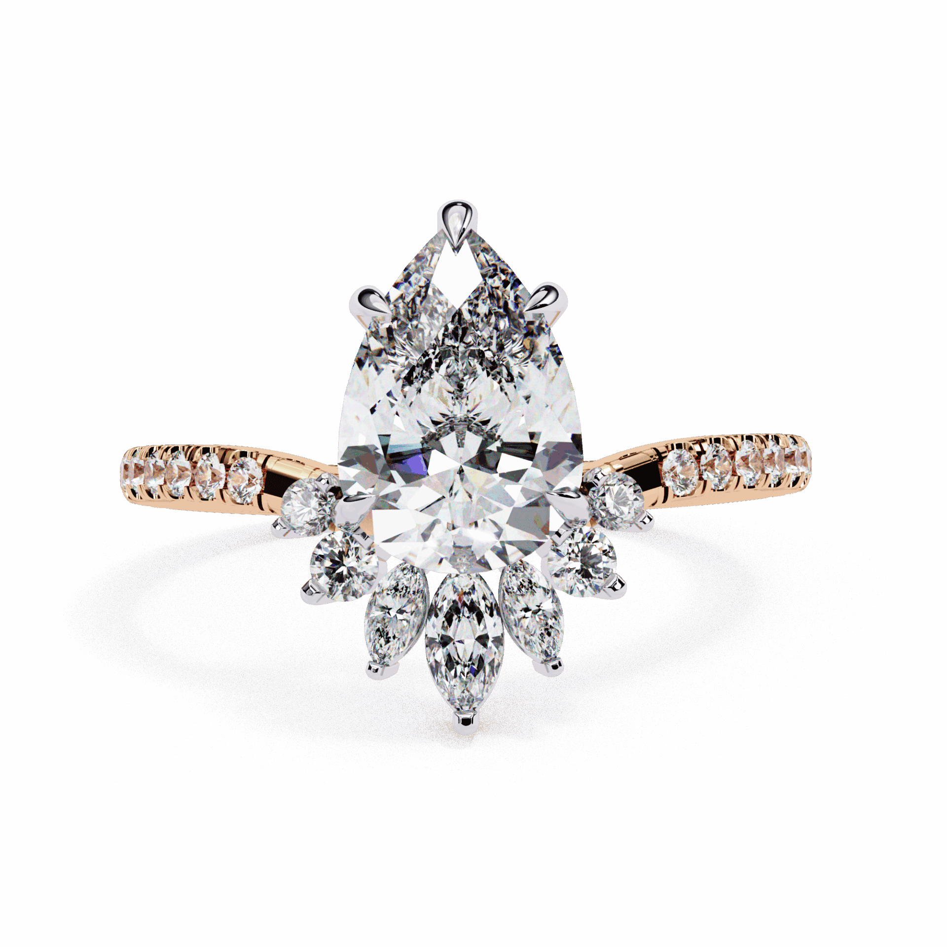 2 Carat Pear Modern Essential Ring in Moissanite | House of Estara