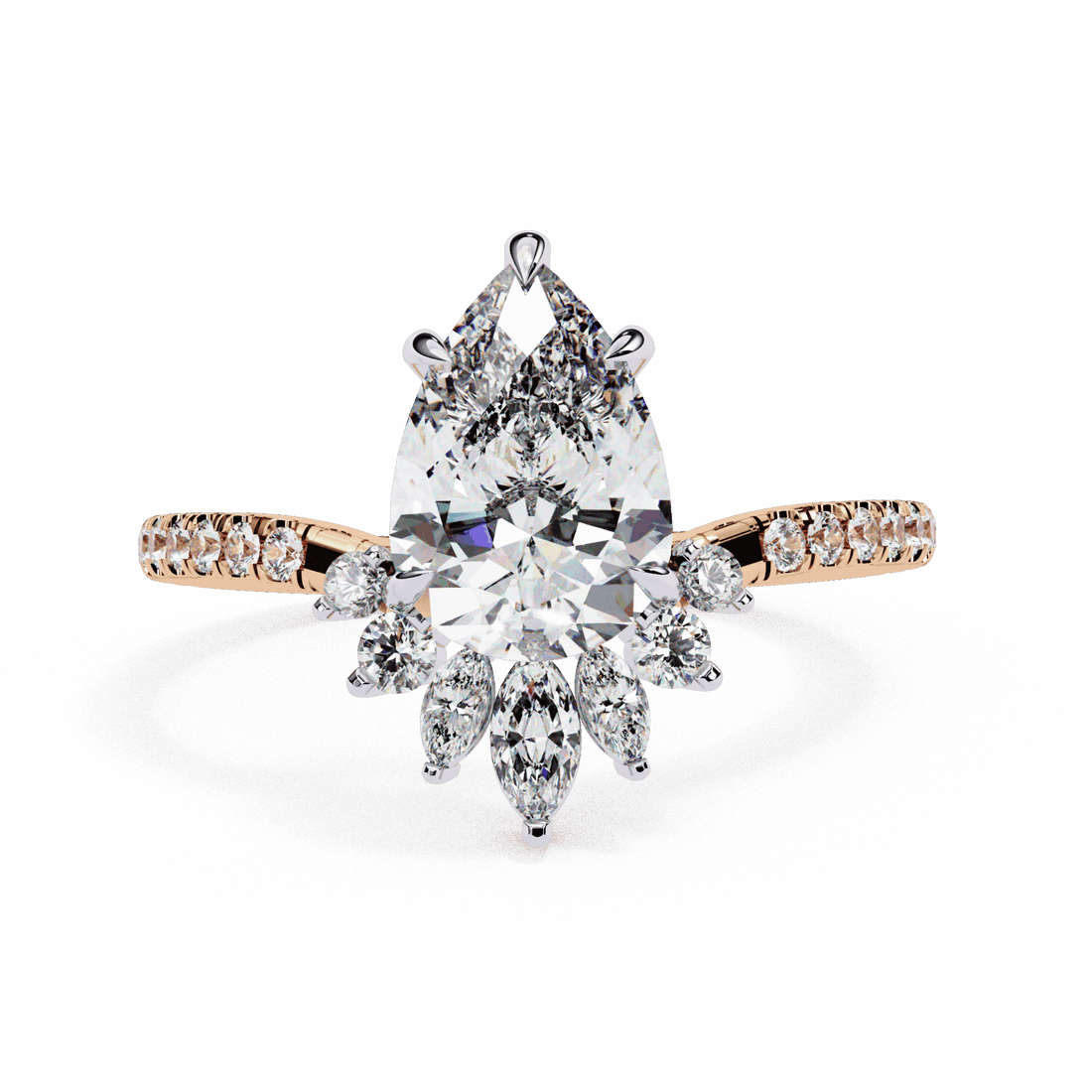 2 Carat Pear Modern Essential Ring in Moissanite | House of Estara