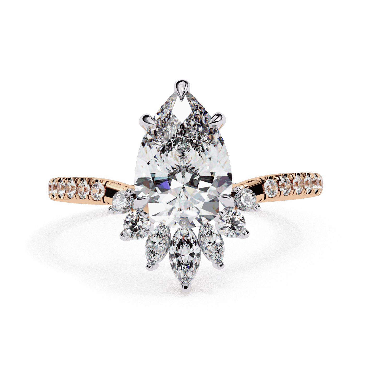 2 Carat Pear Modern Essential Ring in Moissanite | House of Estara