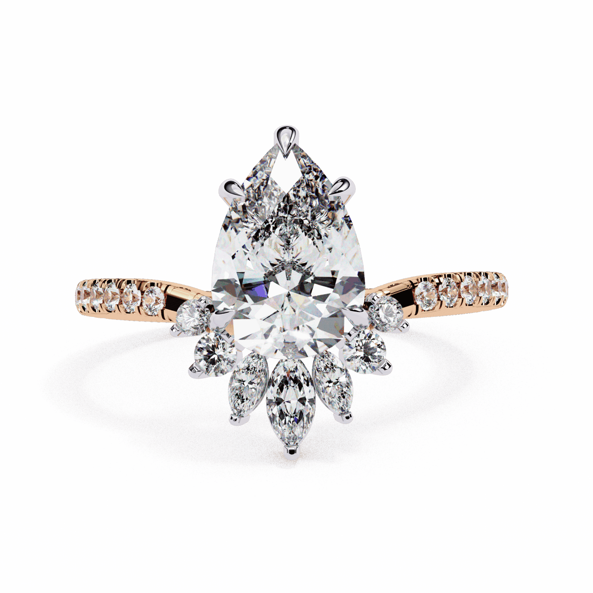 2 Carat Pear Modern Essential Ring in Moissanite | House of Estara