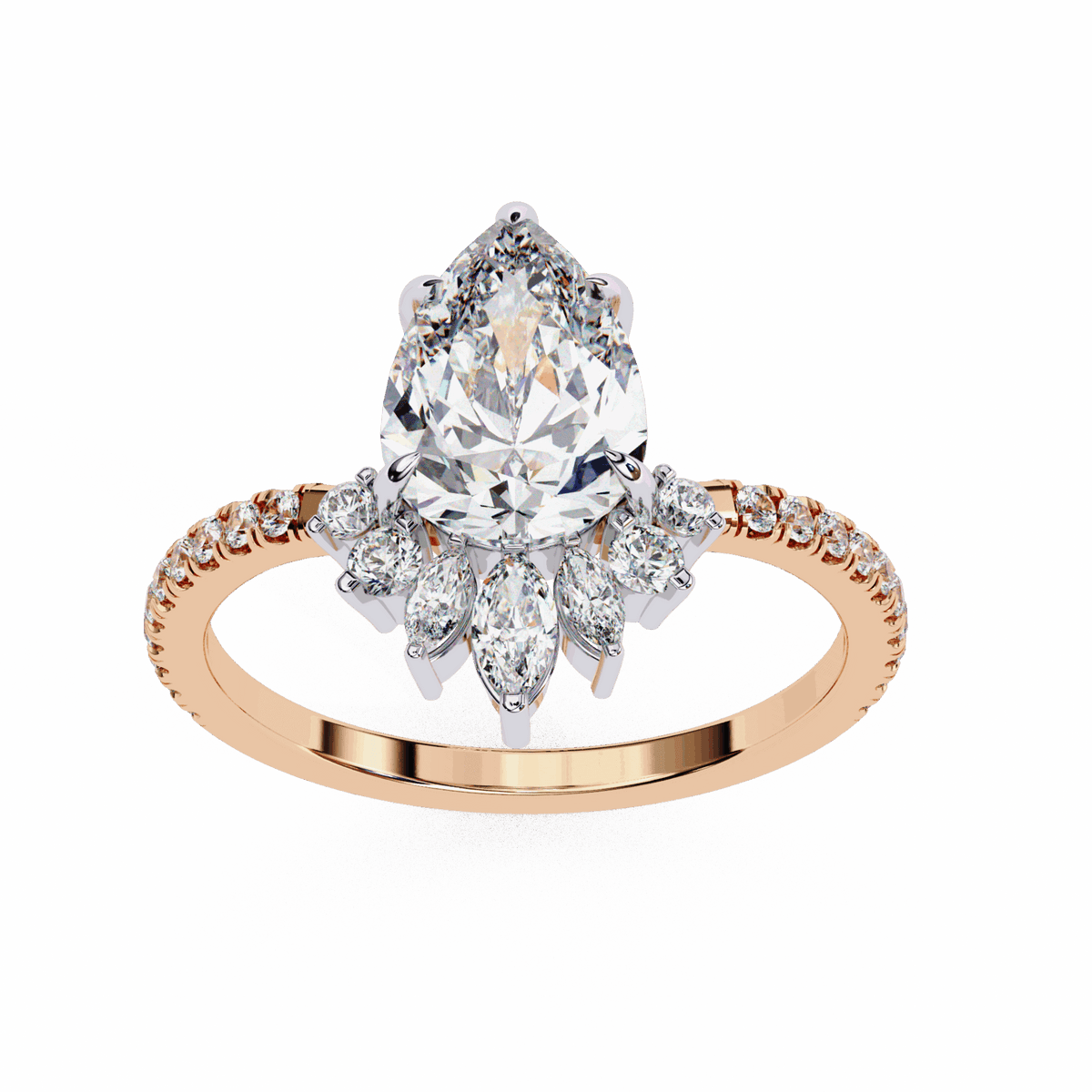 2 Carat Pear Modern Essential Ring in Moissanite | House of Estara