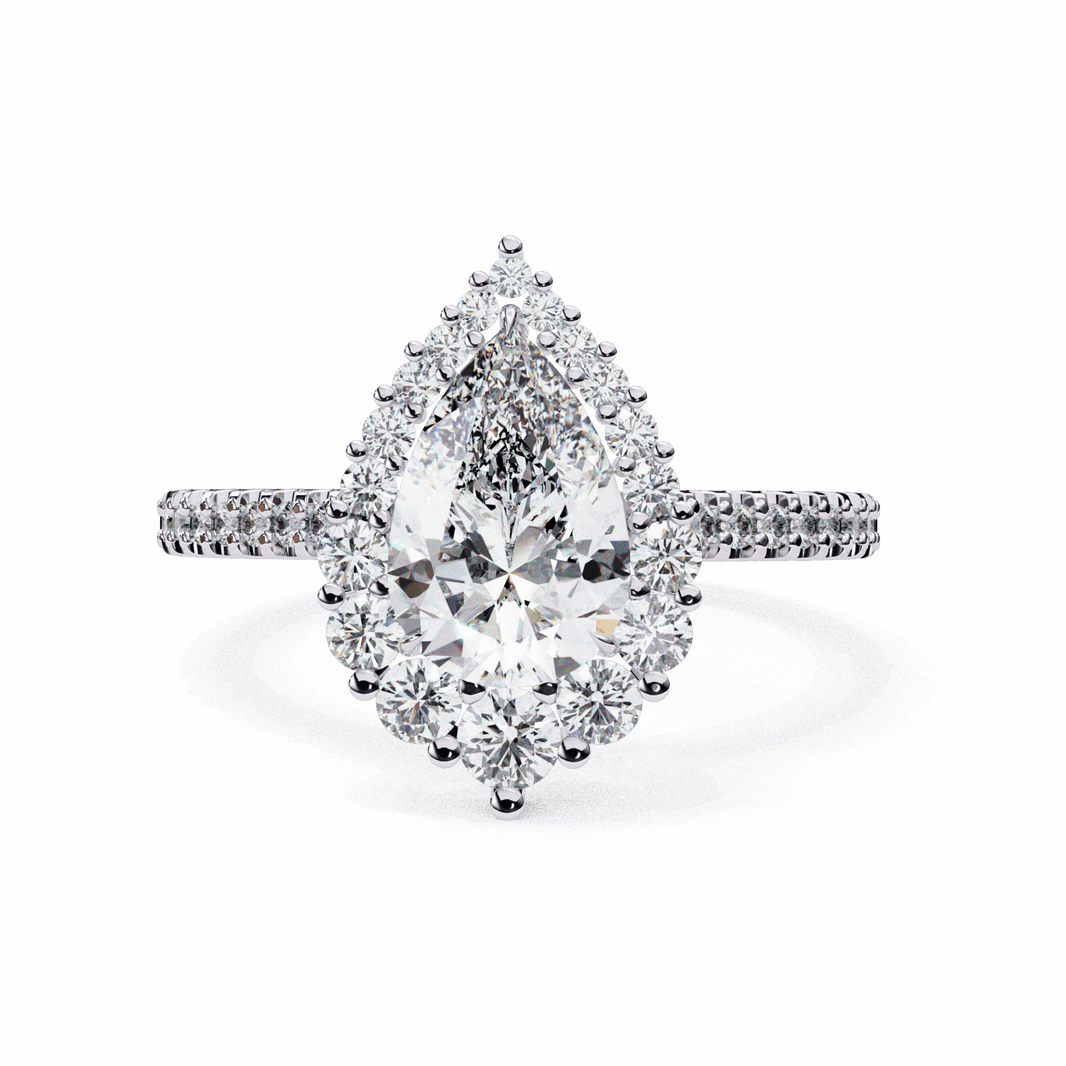 2.25 Carat Pear Refined Everyday Look Ring in Moissanite | House of Estara