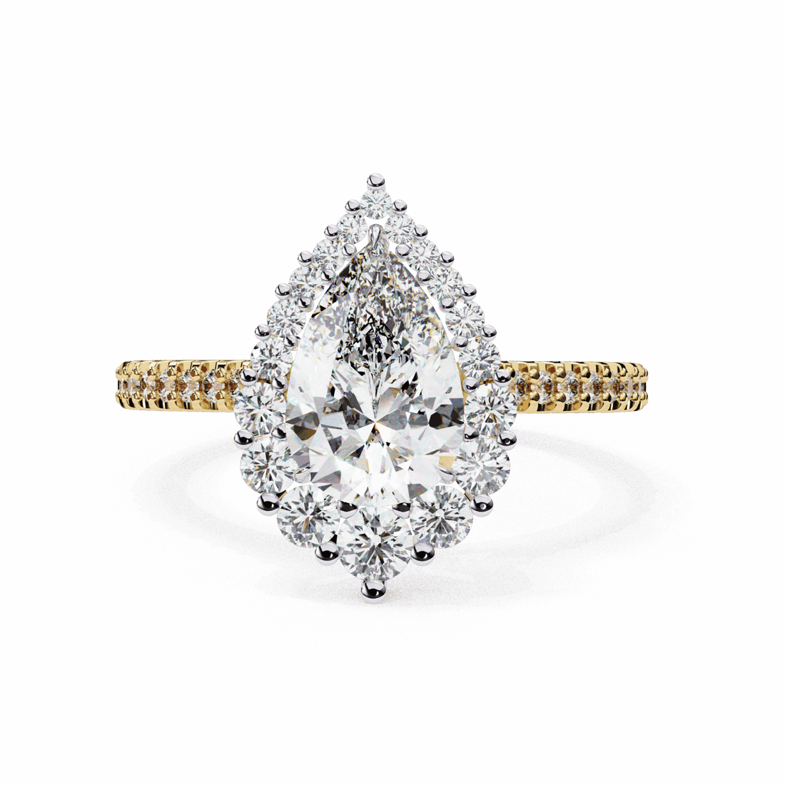 2.25 Carat Pear Refined Everyday Look Ring in Moissanite | House of Estara