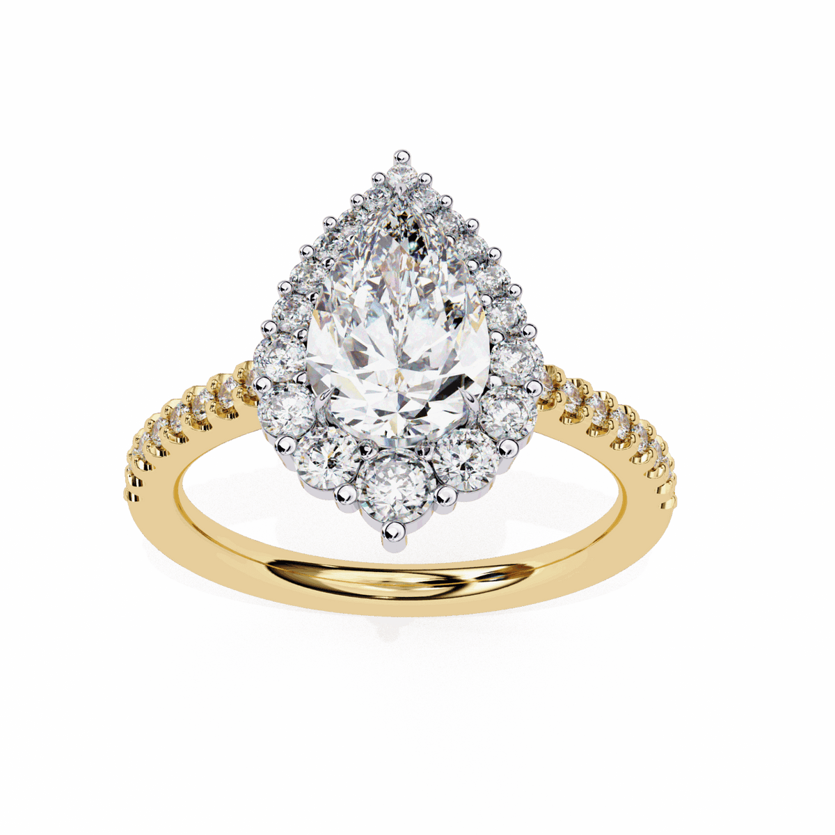 2.25 Carat Pear Refined Everyday Look Ring in Moissanite | House of Estara