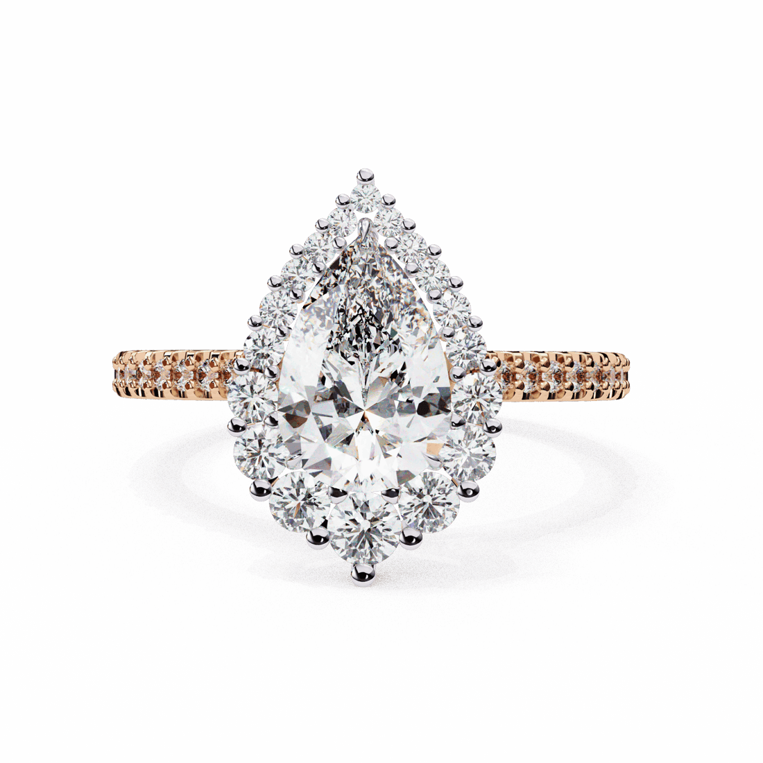 2.25 Carat Pear Refined Everyday Look Ring in Moissanite | House of Estara