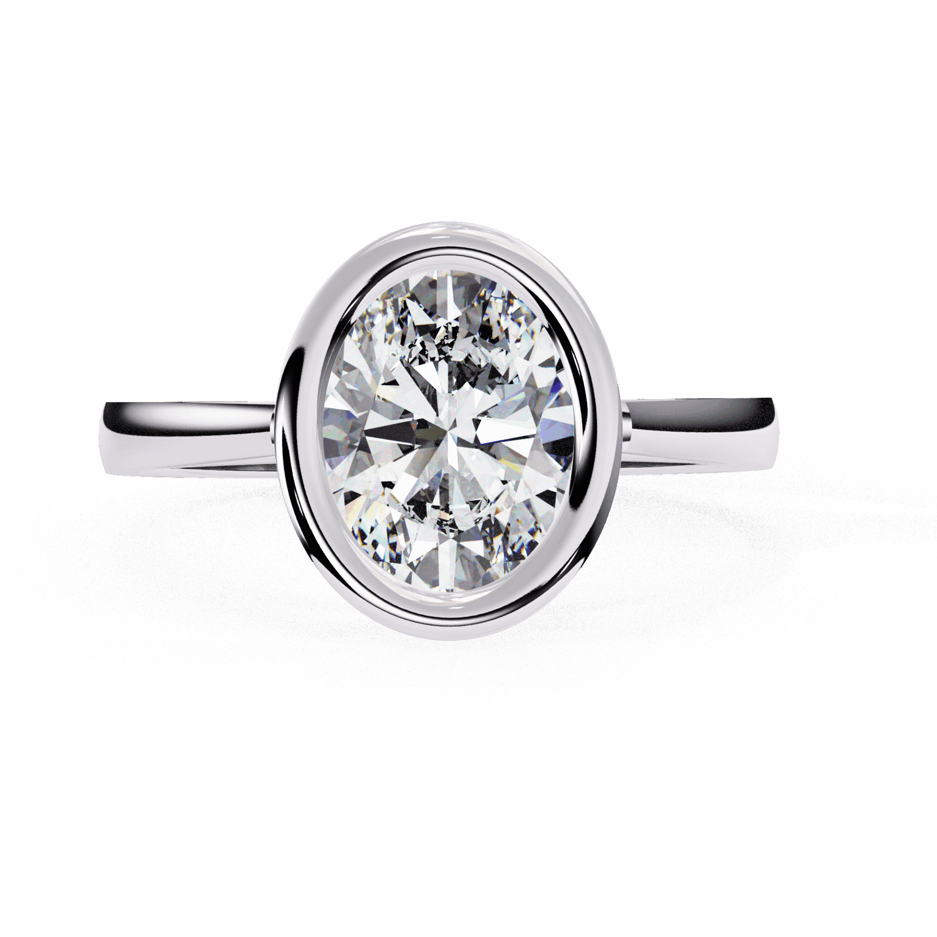 2.5 Carat Oval Minimalist Solitaire Engagement Ring in Moissanite | House of Estara