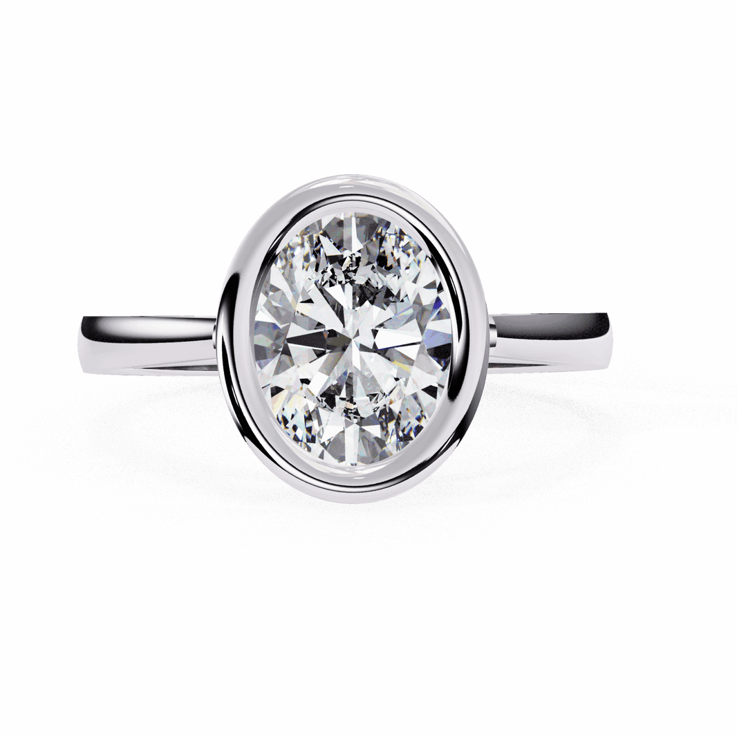 2.5 Carat Oval Minimalist Solitaire Engagement Ring in Moissanite | House of Estara
