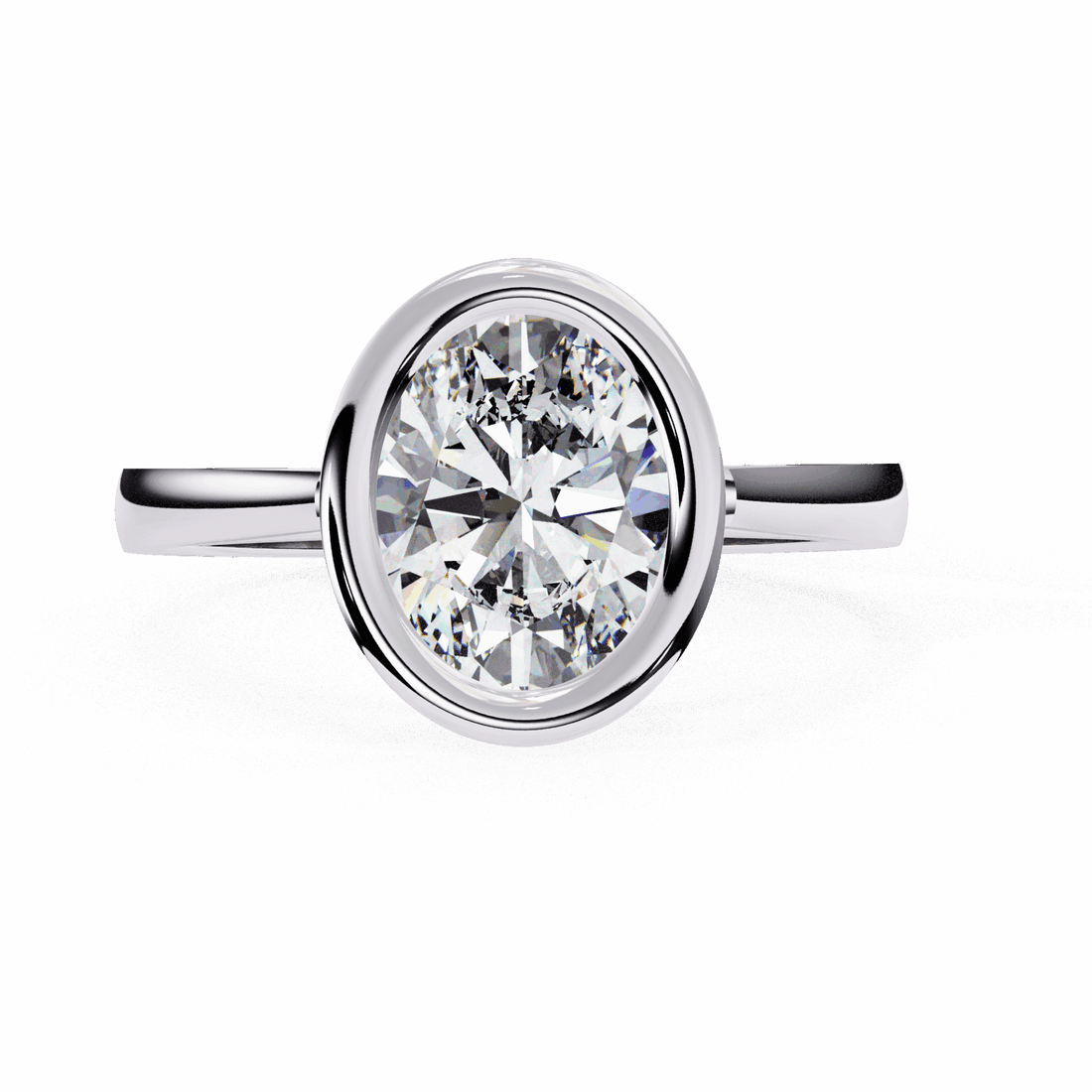 2.5 Carat Oval Minimalist Solitaire Engagement Ring in Moissanite | House of Estara