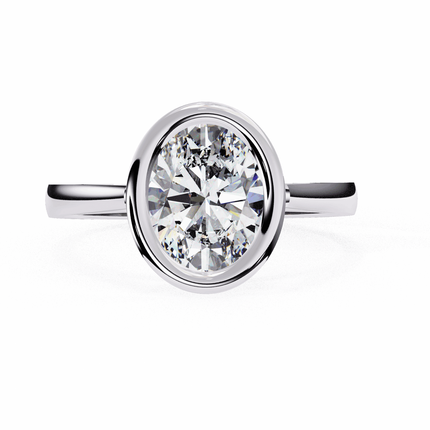 2.5 Carat Oval Minimalist Solitaire Engagement Ring in Moissanite | House of Estara