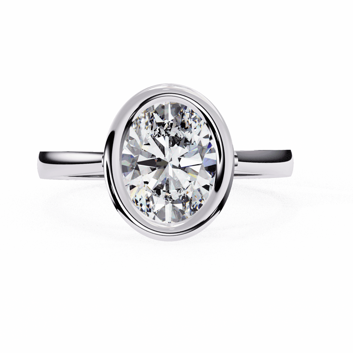 2.5 Carat Oval Minimalist Solitaire Engagement Ring in Moissanite | House of Estara
