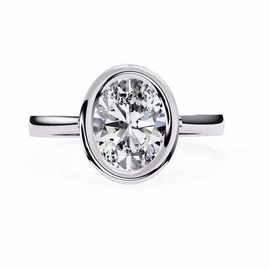 2.5 Carat Oval Minimalist Solitaire Engagement Ring in Moissanite | House of Estara