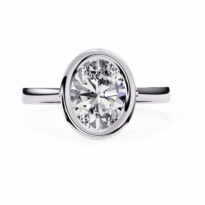 2.5 Carat Oval Minimalist Solitaire Engagement Ring in Moissanite | House of Estara