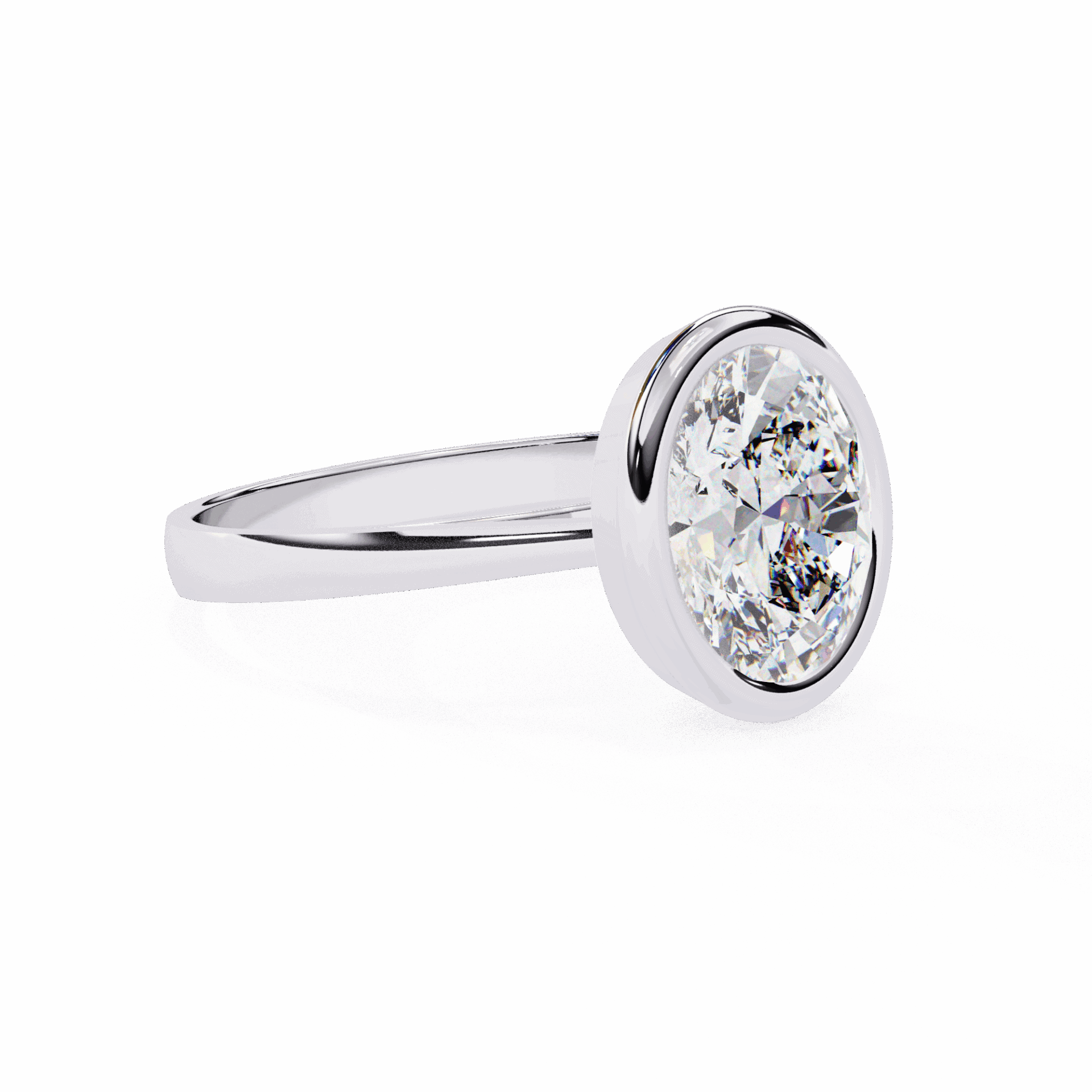 2.5 Carat Oval Minimalist Solitaire Engagement Ring in Moissanite | House of Estara