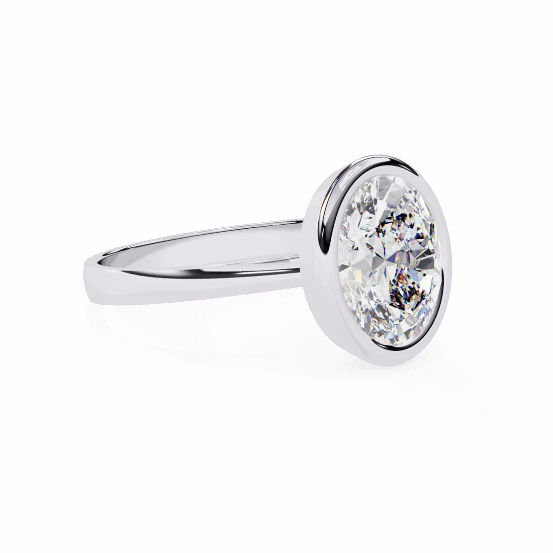 2.5 Carat Oval Minimalist Solitaire Engagement Ring in Moissanite | House of Estara