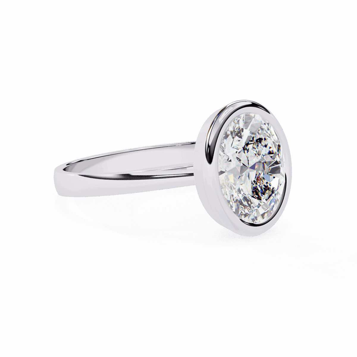 2.5 Carat Oval Minimalist Solitaire Engagement Ring in Moissanite | House of Estara